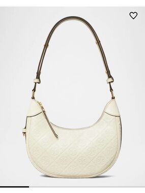 NWOT Tory Burch T Monogram Leather Crescent Bag